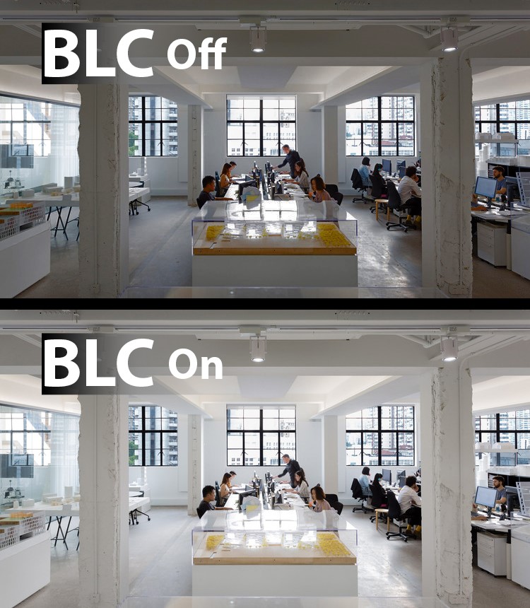 قابلیت BLC با افزایش نور محیط کم نور و فیلتر کردن نور محیط پر نور تصاویر با کیفیتی را ضبط می‌کند